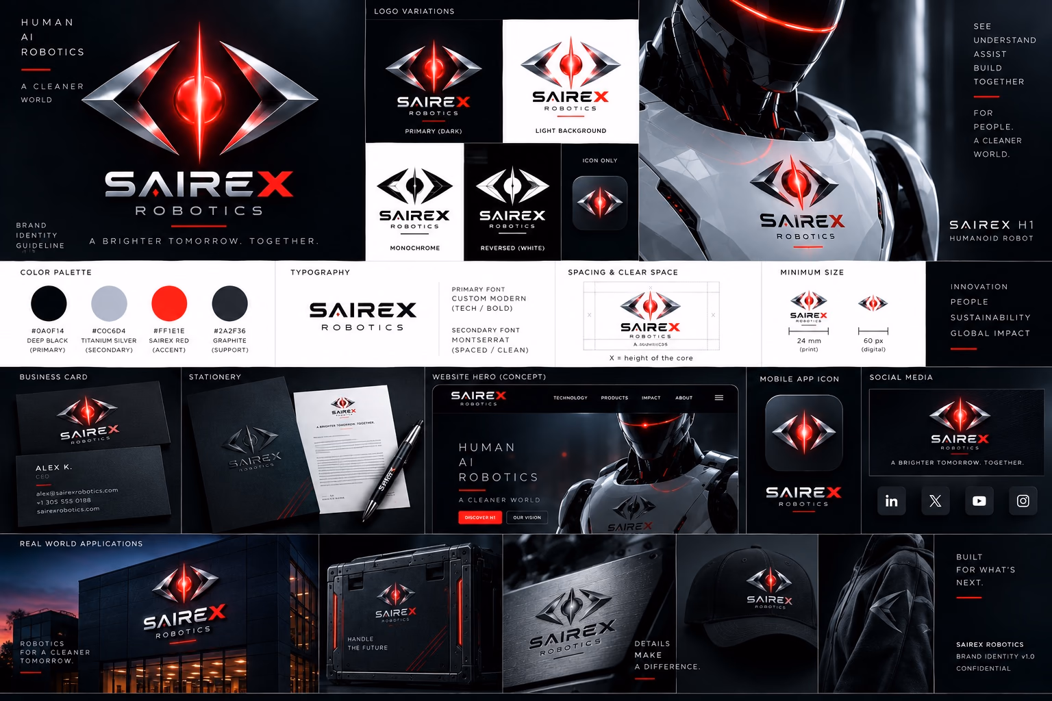 SAIREX Robotics Brand Kit v1.0 overview